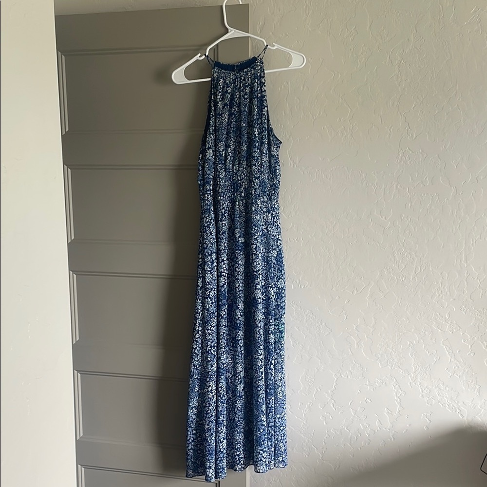 Madewell Blue Floral Halter Dress